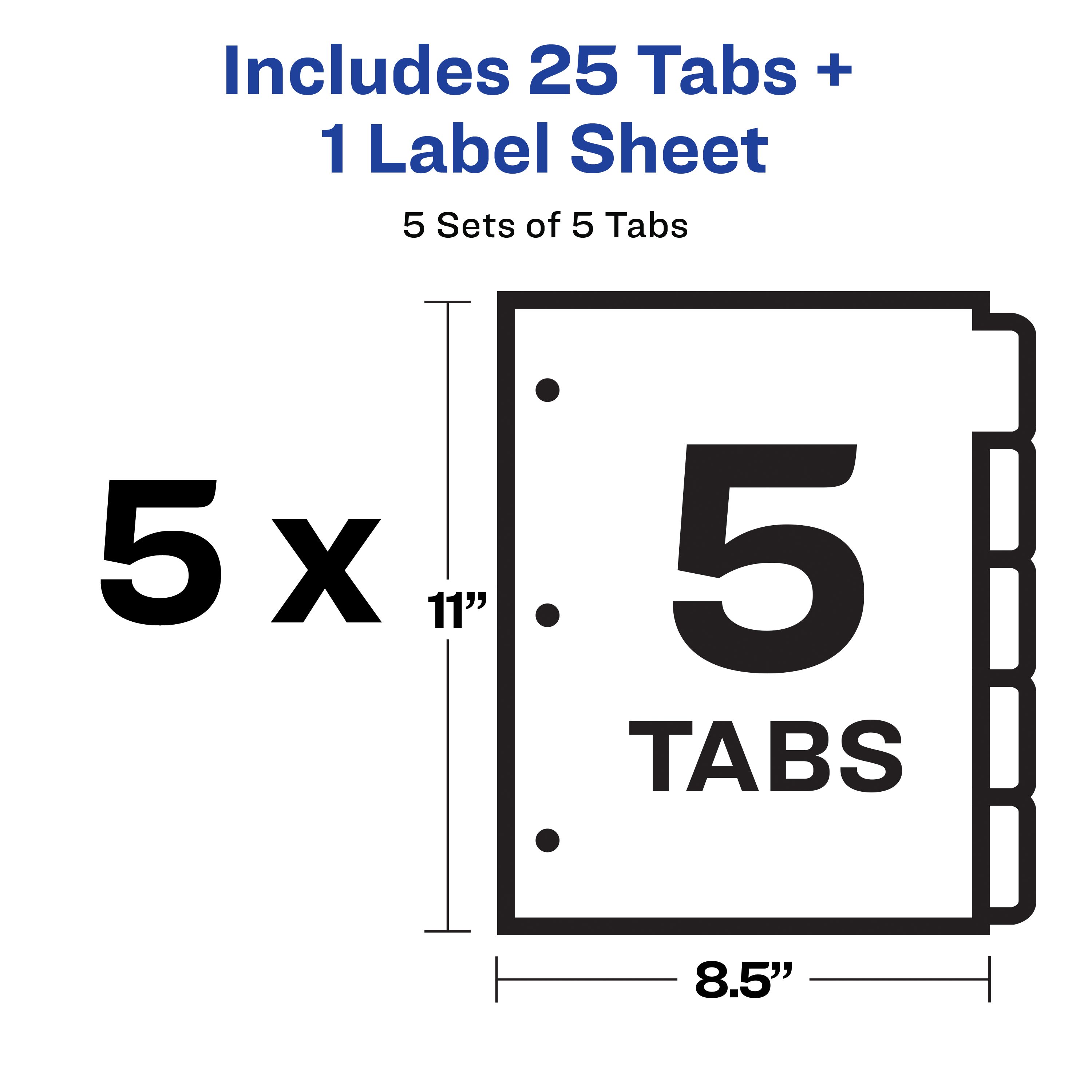 Avery Big Tab™ Index Maker® Easy Apply™ 5 Sets (11492) | Avery